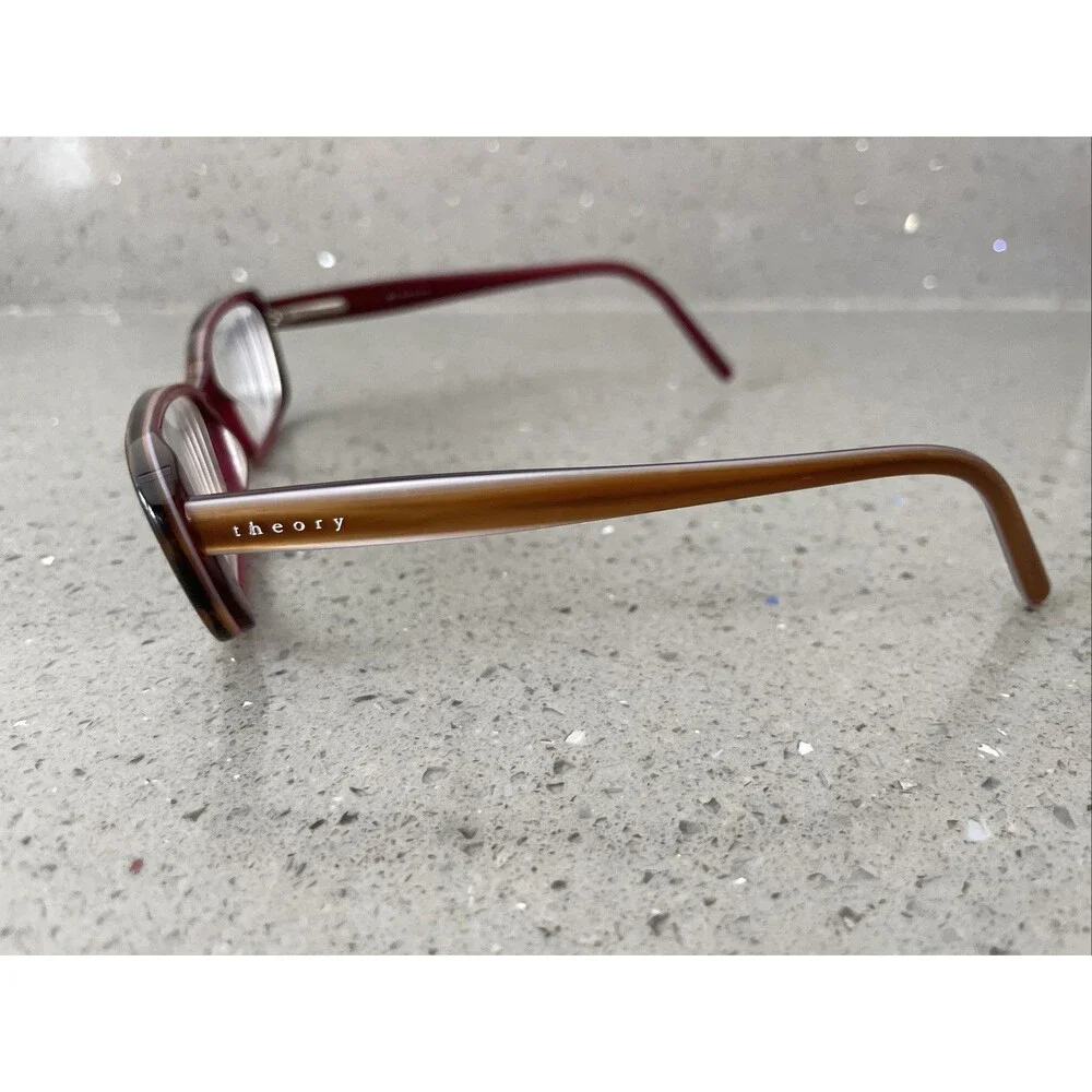 THEORY Eyeglasses Frames ONLY TH1140 C03 135 51 17 Brown Rectangular pink